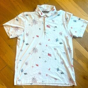 Travis Matthews 4th of July / Memorial Day / Red, White and Blue polo, size L